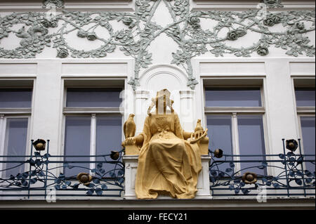 Princess Libuse statue on St. Charles Street, Prague, Czech Republic Stock Photo