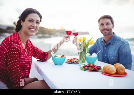 Cute couple having dinner Stock Photo