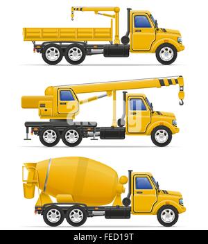 cargo trucks intended for construction vector illustration isolated on white background Stock Vector