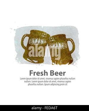 beer vector logo design template. pub, brasserie icon Stock Vector