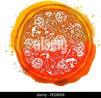 Italian pizza vector logo design template. home baking or food icon Stock Vector