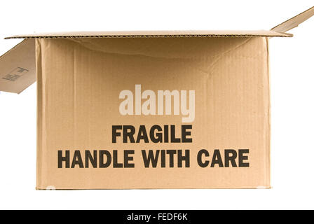 Box Marked Fragile Stock Photo