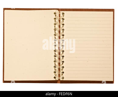Brown Leather Journal With Blank Recycled Paper Pages Stock Photo