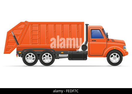 cargo truck remove garbage illustration isolated on white background Stock Photo