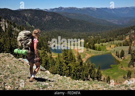 CALIFORNIA - Overlooking the West Boulder Creek Valley from the Pacific Crest Trail in the Trinity Alps Wilderness area. Stock Photo