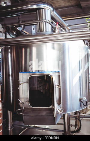 Large silver vats of beer Stock Photo - Alamy
