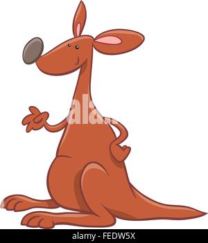 Cartoon Illustration of Funny Kangaroo Animal Character Stock Vector