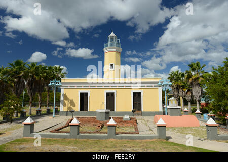 Faro Punta de las Figuras is a historic lighthouse located in Arroyo, Puerto Rico. Caribbean Island. US territory. Stock Photo