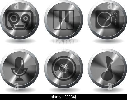 Audio and music simple vector icons Stock Vector