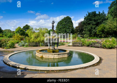 A female sculpture of an archer on top of a water fountain in Hyde Park, London, United Kingdom. Stock Photo