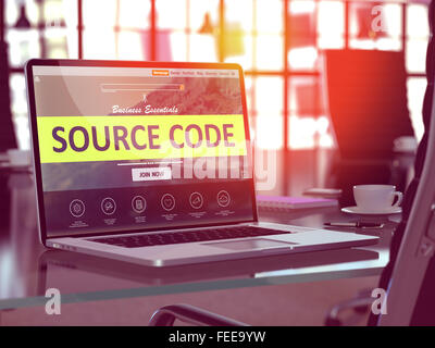 Source Code Concept on Laptop Screen. Stock Photo