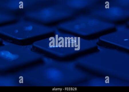 Blue keyboard question mark Stock Photo
