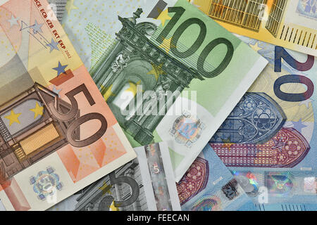Various euro bills, currency Stock Photo