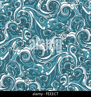 Wavy seamless pattern. Doodle style illustration Stock Vector