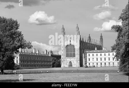 The famous view of Kings college chapel of Cambridge University, taken from the backs. July 2014 Stock Photo