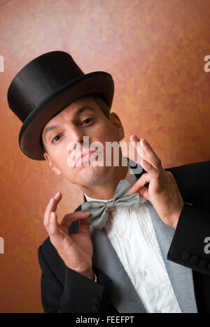 The illusionist Massimo Nario - the name of art is Magician Gaspar - an artist of considerable success in Italy posing at studio Stock Photo