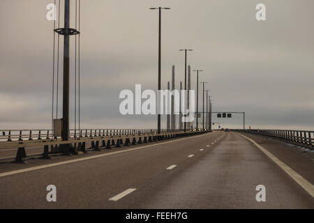 The bridge joining Denmark to Sweden, as featured in the TV series - 'The Bridge' Stock Photo