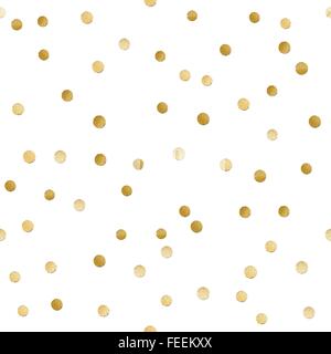 Seamless scattered shiny golden  glitter polka dot  pattern Stock Vector