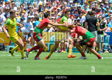 Sydney, Australia. 06th Feb, 2016. HSBC World Rugby Sevens Sydney day 1. Australia versus Portugal. Australia won 24-7. Credit:  Action Plus Sports/Alamy Live News Stock Photo