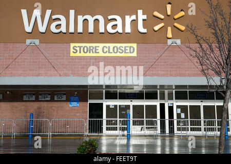 A closed Walmart retail store in Oakland, California on January 23, 2016. Stock Photo