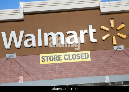 A closed Walmart retail store in Oakland, California on January 23, 2016. Stock Photo