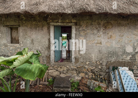 Historical and colonial house in Batanes Island. Majority people in the island are Ivatan Ethnic. Stock Photo