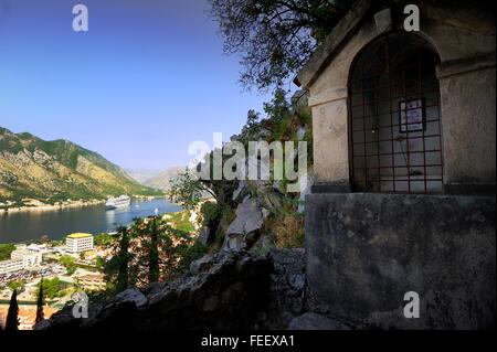 A shrine in the hillside above Kotor Stock Photo