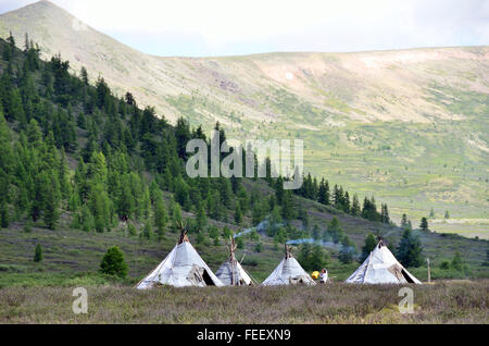 Duhkha (same as Tsaatan) summer camp Stock Photo
