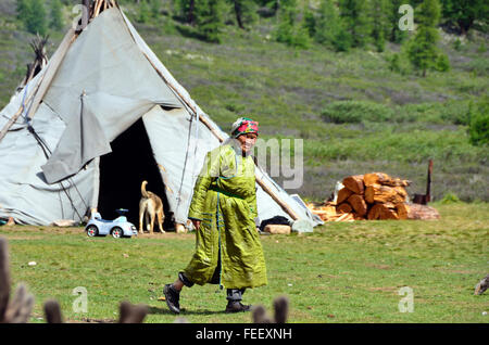 Duhkha (same as Tsaatan) woman Stock Photo