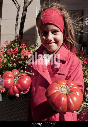 Concurso tomate feo, ugly tomato competition. Tudela. Navarre. Spain Stock Photo
