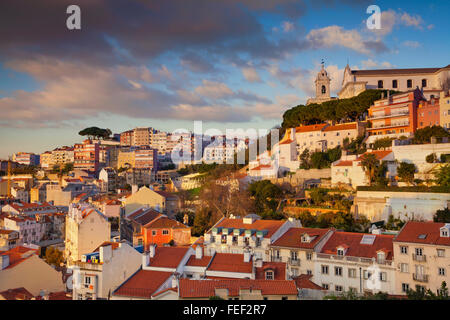Lisbon. Image of Lisbon, Portugal during golden hour. Stock Photo