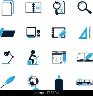 School Icons set Stock Vector