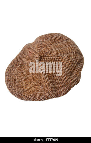 Cloth or flat cap on a white background Stock Photo