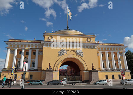 The Admiralty building in Saint Petersburg, Northwestern, Russia. Stock Photo
