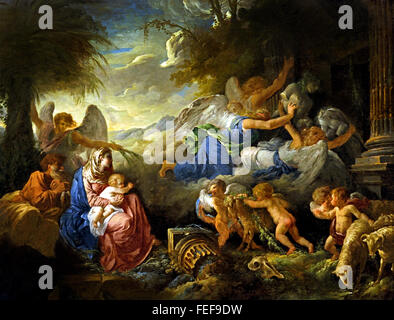 The fall of the idols and the Rest on the Flight into Egypt 1775 Jean-Jacques Lagrenée 1739 - 1821 France French Stock Photo