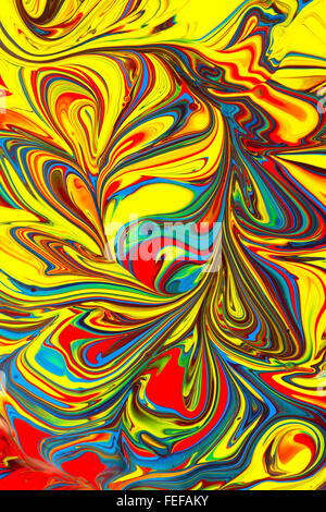 Colorful Abstract Backgrounds with vibrant colors made from paint in yellow,red, blue,,green and purple very eye catching . Stock Photo