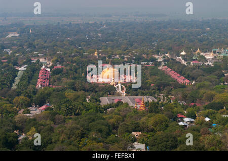 View of the Sitagu International Buddhist Academy complex in the city of Sagaing, Myanmar. Stock Photo