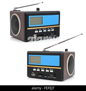 Mini speaker - FM receiver with card-reader and USB Stock Photo