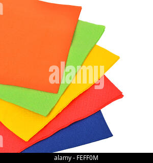 Paper napkins isolated on a white background. Stock Photo