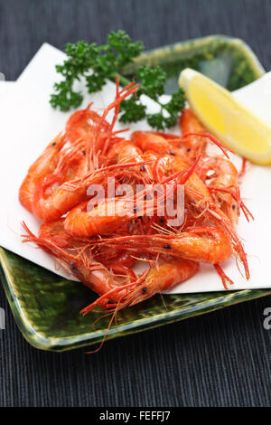 deep fried freshwater shrimp, kawaebi no karaage, japanese food Stock Photo