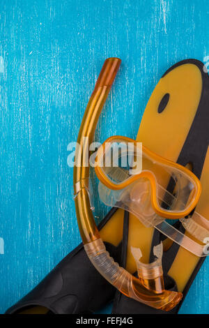 Snorkel mask and flippers Stock Photo