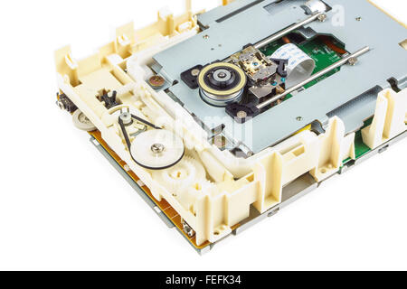 Computer cd-rom drive disassembled, white isolated 03 Stock Photo
