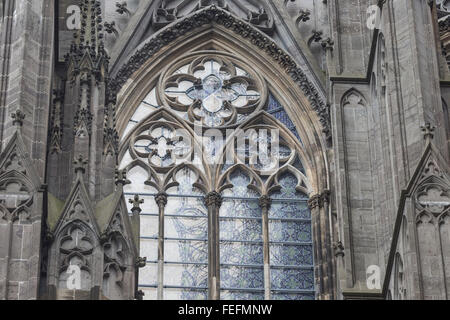 The cathedral of Cologne. Detail from facade Stock Photo