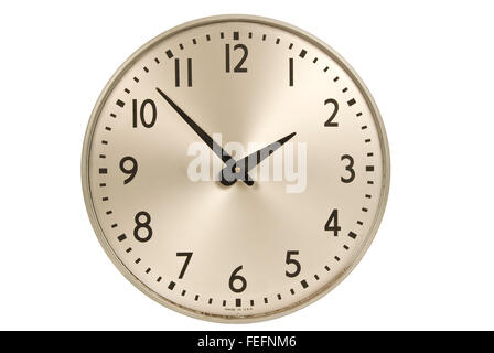 Old Industrial Wall Clock Stock Photo