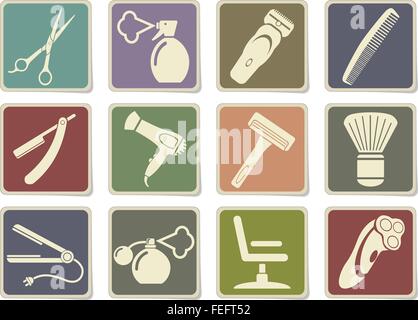 Barbershop icons set Stock Vector