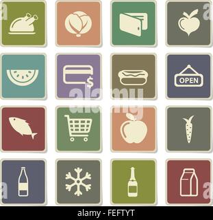 Grocery simply icons Stock Vector