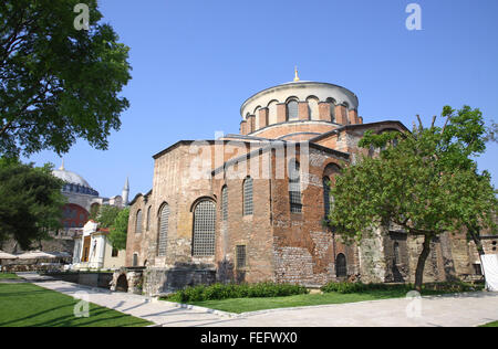 Hagia Irene church (Aya Irini) in the park of Topkapi Palace in Istanbul, Turkey Stock Photo