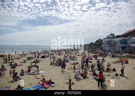 Bournemouth beach.looking east from the pier. Stock Photo