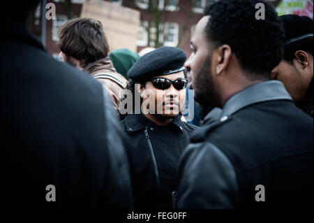 Amsterdam, Netherlands. 6th February, 2016. Refugee welcome, racism not! Demonstration, Amsterdam, The Netherlands. Amsterdam, The Netherlands. 06th Feb. Protesters rallied against Islam and immigration in several European cities Saturday. In Amsterdam, people took the place of Jonas Daniël Meijerplein to raise their voices against the hate and racism which organizations such as Pegida are spreading in The Netherlands. Credit:  Romy Arroyo Fernandez/Alamy Live News. Stock Photo