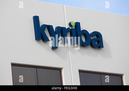 A logo sign outside of the headquarters of Kyriba in San Diego, California on January 30, 2016. Stock Photo